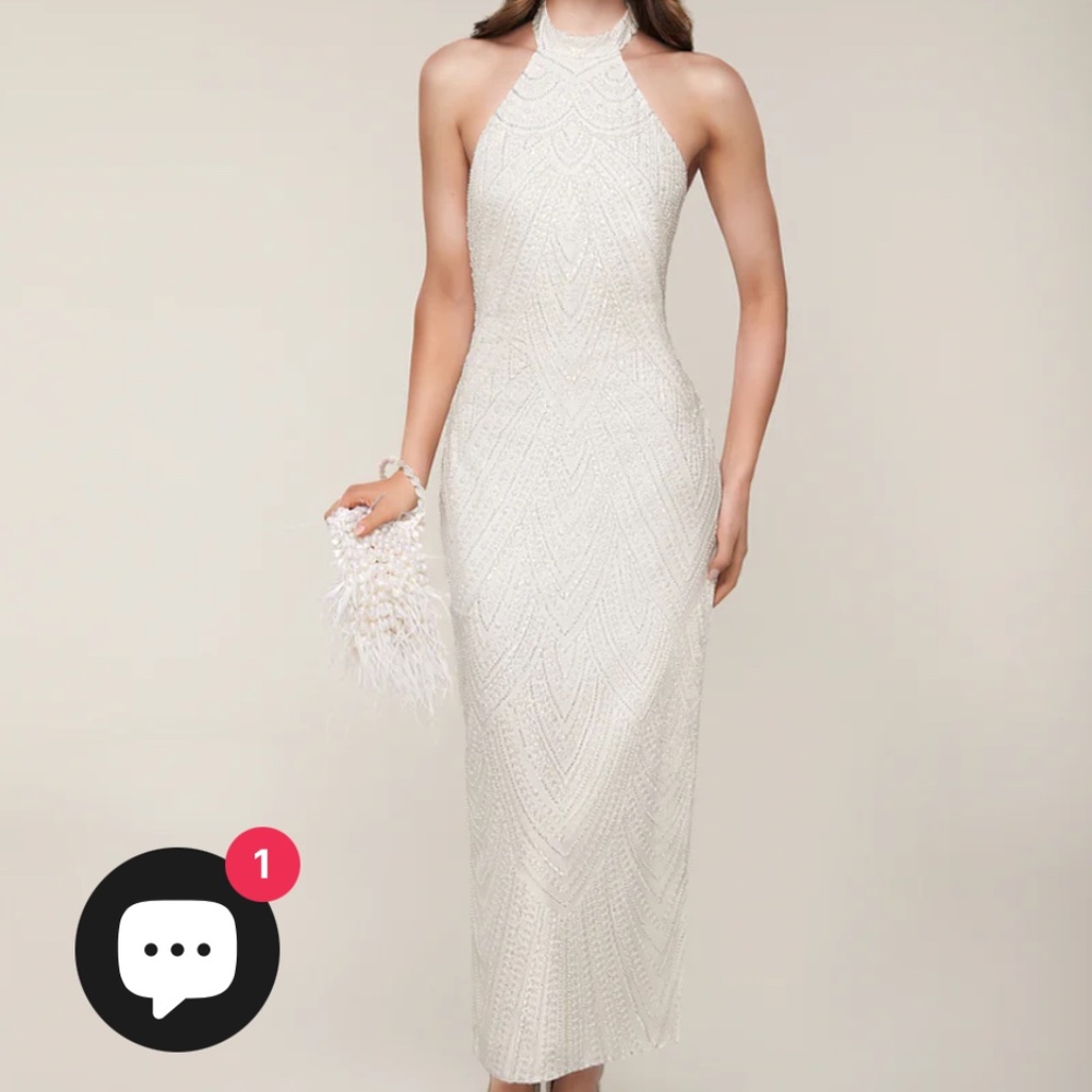 Anne Barge Halter Midi Dress